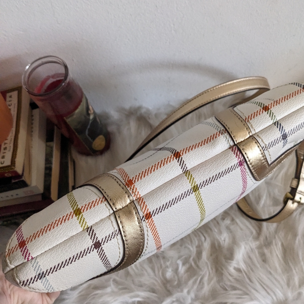 Vintage Coach Tattersall Rainbow Grid Crossbody Purse NOK 1173-F19175 - Picture 10 of 15